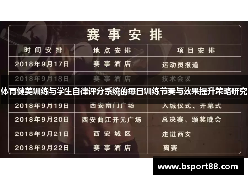 体育健美训练与学生自律评分系统的每日训练节奏与效果提升策略研究